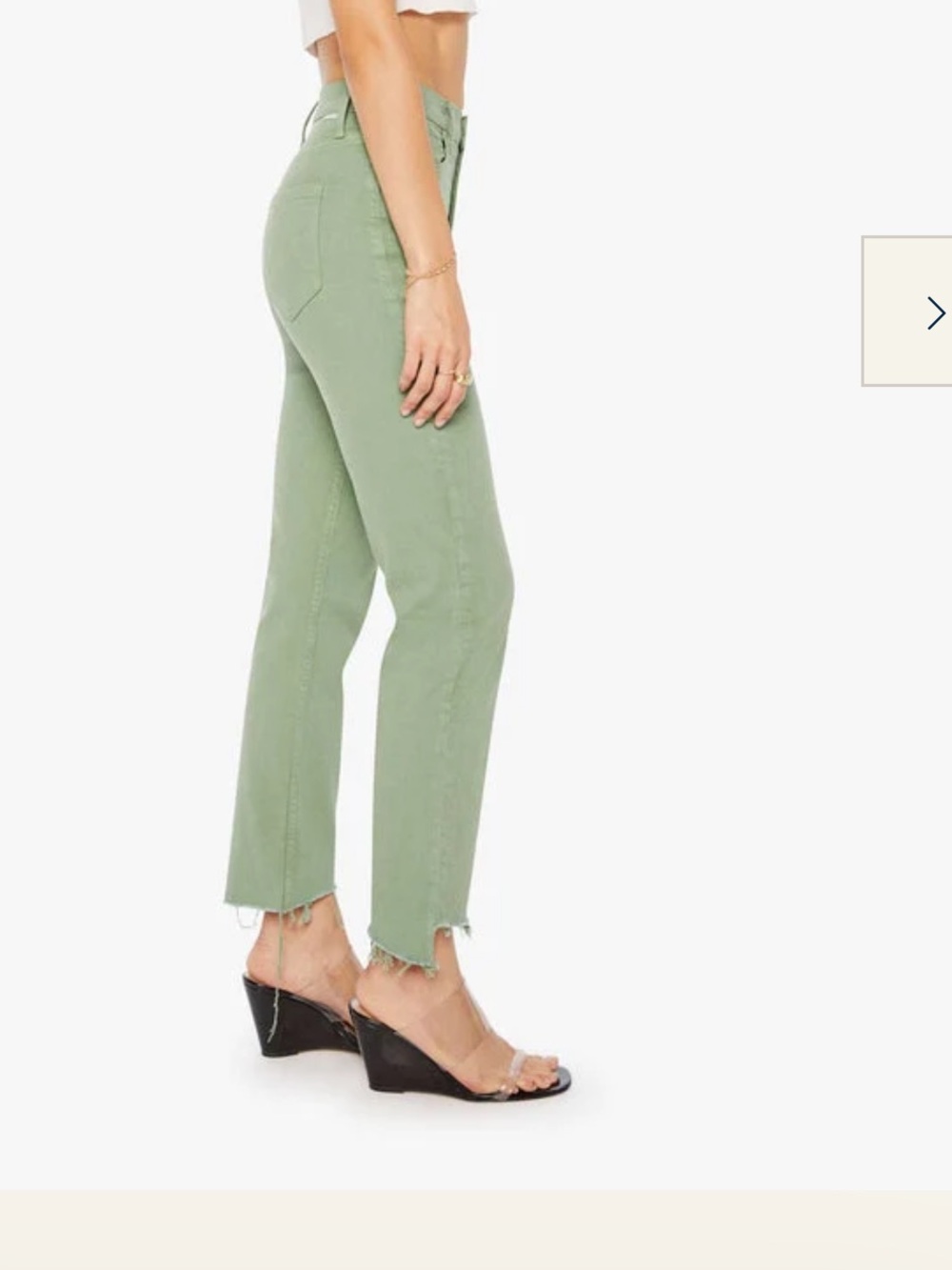 Nwt Mother  hi- Waist Rider Ankle Step Fray Cats And Dogs Mistletoe size 25 -